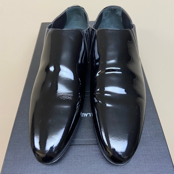 SAINT LAURENT CONNOR PATENT LEATHER CHELSEA LOAFERS - Picture 8 of 12